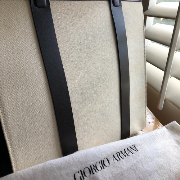 GIORGIO ARMANI white linen bag - Picture 8 of 15